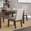 Ensemble de table de salle à manger à finition cerisier foncé 6 pièces et 4 chaises d'appoint en chenille avec fonction de tiroirs