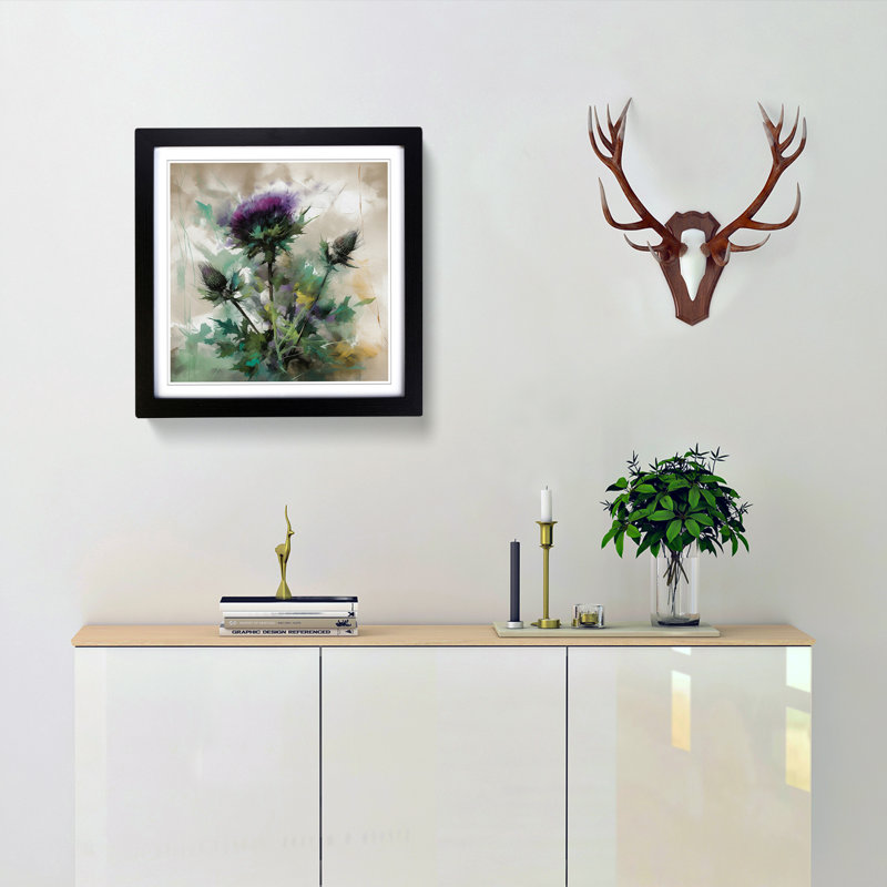 Thistle - Framed Print, Black