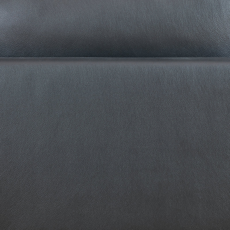 Canapé et méridienne en similicuir de 103,5 po de largeur Mavretta, Similicuir noir, Faisant face à la gauche