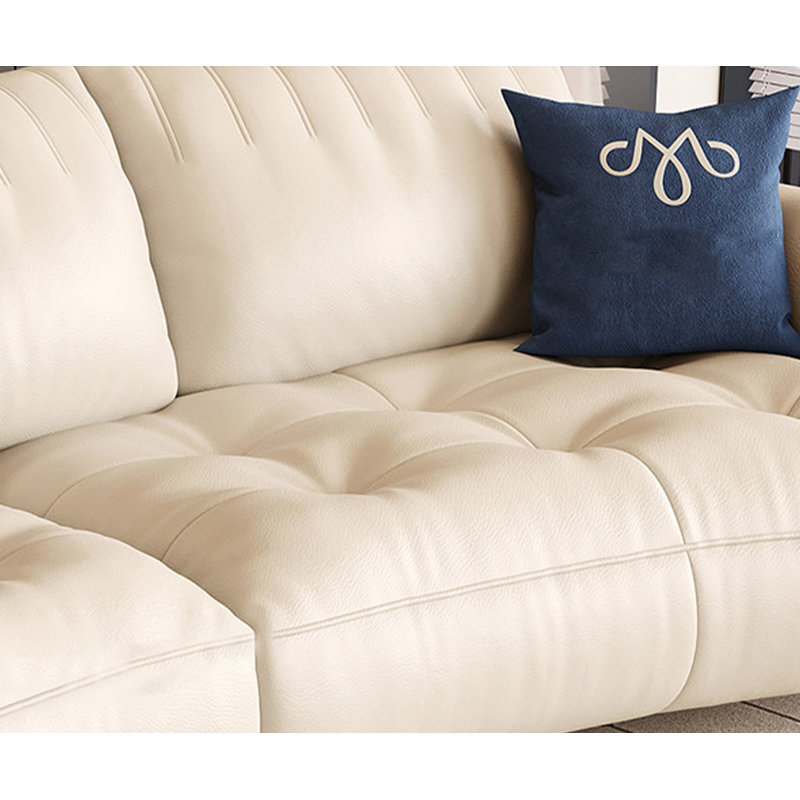 Causeuse-coussin modulaire en cuir véritable blanc