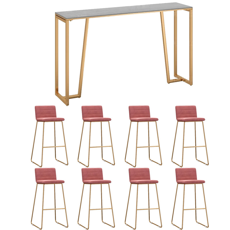 Tabourets et tables de luxe et luxueux, Gris/doré, Rose
