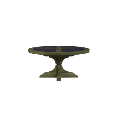 Table ronde à cocktails, finition pistache, avec panneaux incrustés de ciment, piètement stable, 96,5 x 96,5 x 45,7 cm, finition Daily Cocktail, incrustations décoratives, pied central de 96,5 cm de diamètre et 45,7 cm de hauteur.