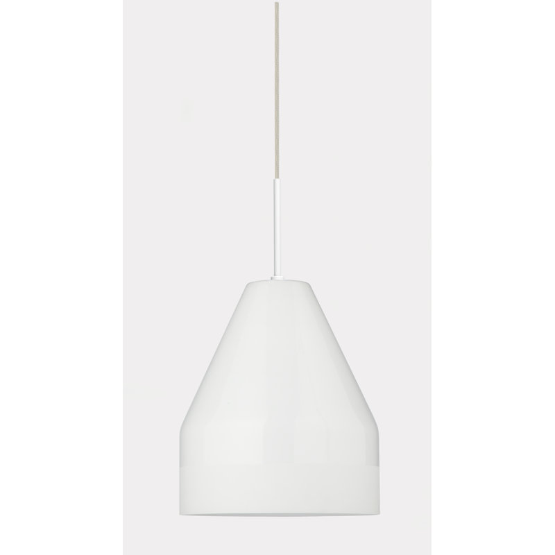 Crayon 1 - Light Silver Cone Pendant, 21cm H x 18cm W x 18cm D
