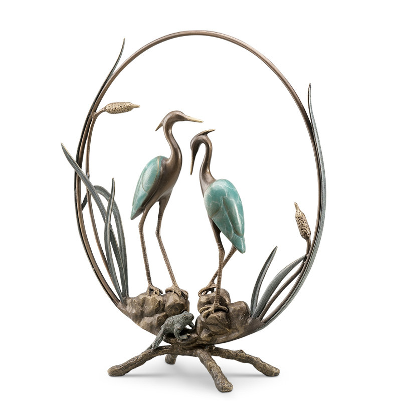 Sculpture héron romantique