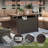 Caradog Wicker 6 - Person Patio Conversation Sets with Cushions, Coffee Table and 44" Fire Pit Table-933917558