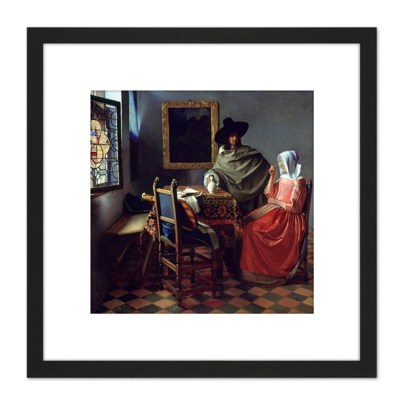 The Glass Of Wine by Jan Vermeer Van Delft - Single Picture Frame Painting
