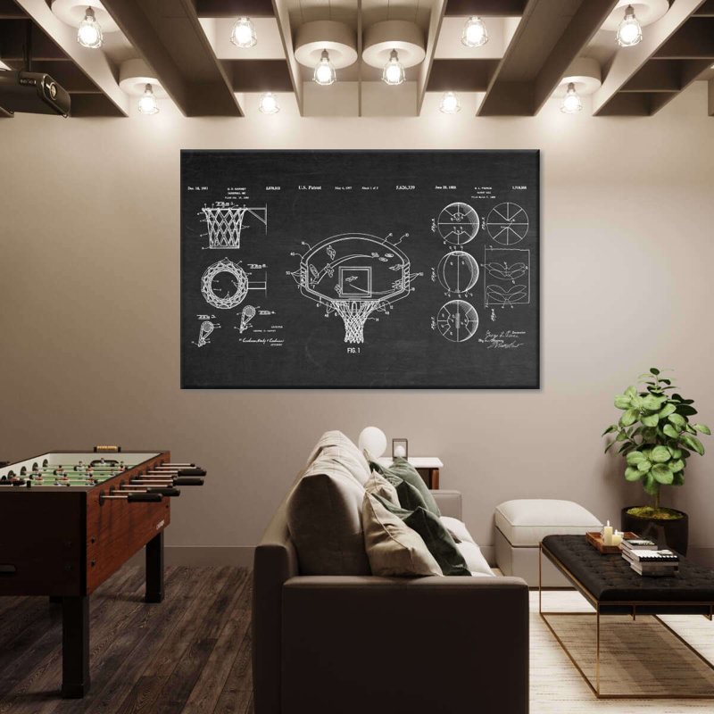 Basketball Patents, reproduction sur toile, L 8 po x H 12 po