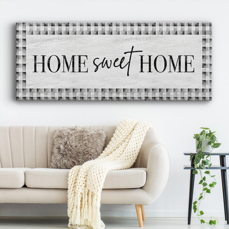 "Home Sweet Home" sur toile, art textuel, H 8 po x l 20 po x P 1,5 po