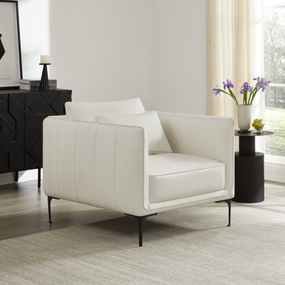 Rae Genuine Leather Upholstered Armchair