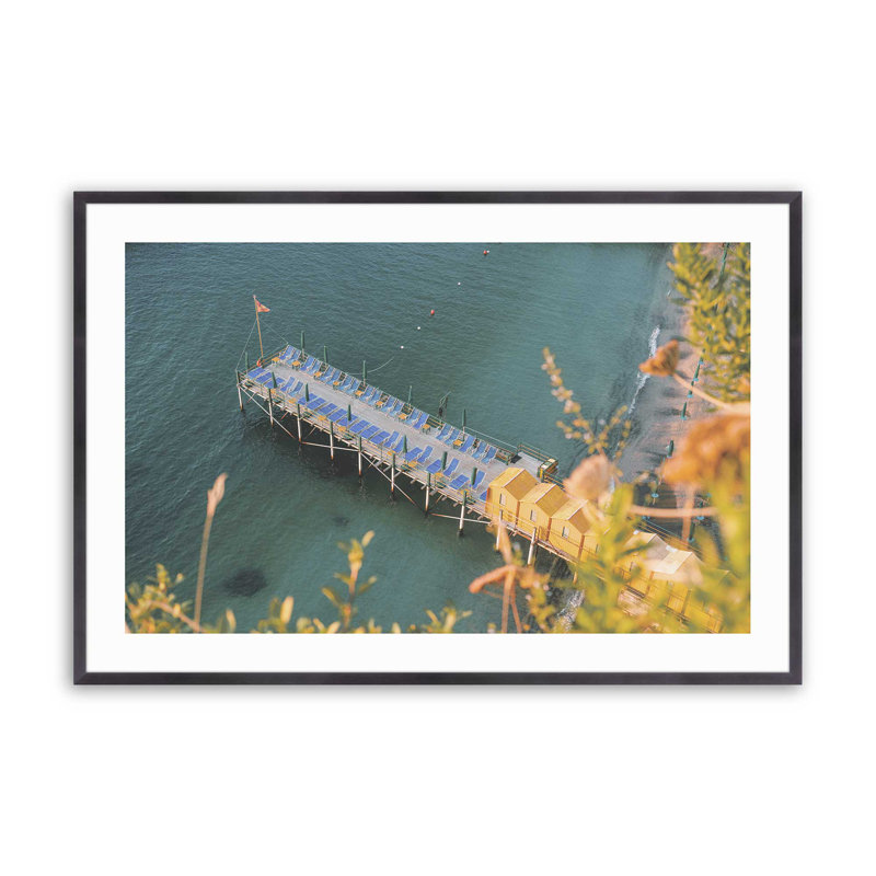 Blue Serenity Rolled Print, 25.25" H x 37.25" W x 1.25" D, Weathered Zinc Single Picture Framed