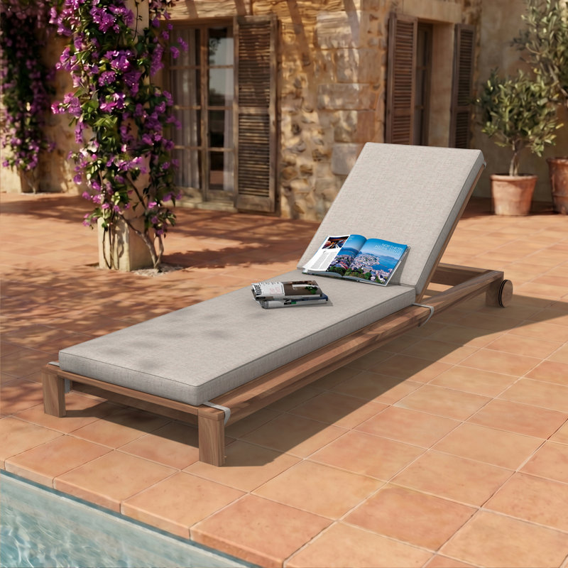 Sunbrella® Outdoor Chaise Cushion, Cast Silver, 21" W x 78" D