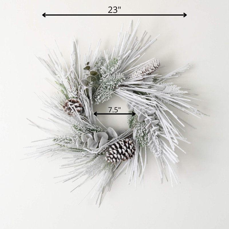 Mini couronne de Noël artificielle 23 po, vert