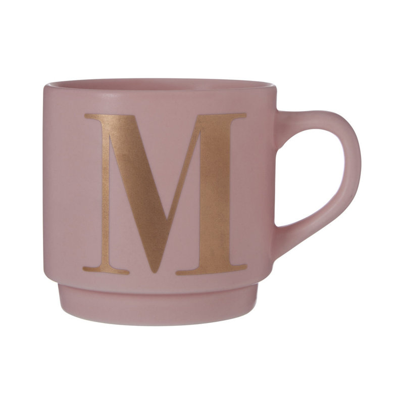 Ethel Porcelain Coffee Mug, M, Pink/Gold