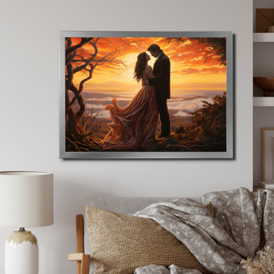 " Romantic Couple Landscape Luminous Embrace V "