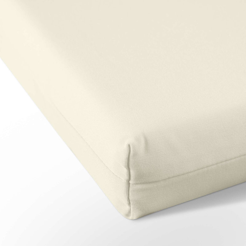 Water-Resistant 2-Inch Linen Chair Pad, Set of 4, Beige