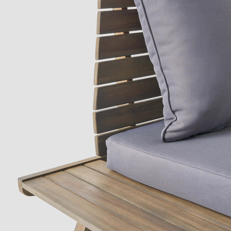 Chaise de patio avec coussins, Structure grise / coussin gris foncé