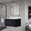 Miroir mural l 30 po x H 36 po, cadre en aluminium noir mat, verre HD, miroir de meuble-lavabo-133329015