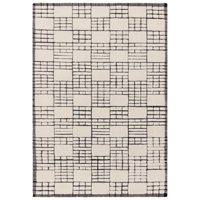 Havier Hand Tufted Wool Black/Cream Rug
