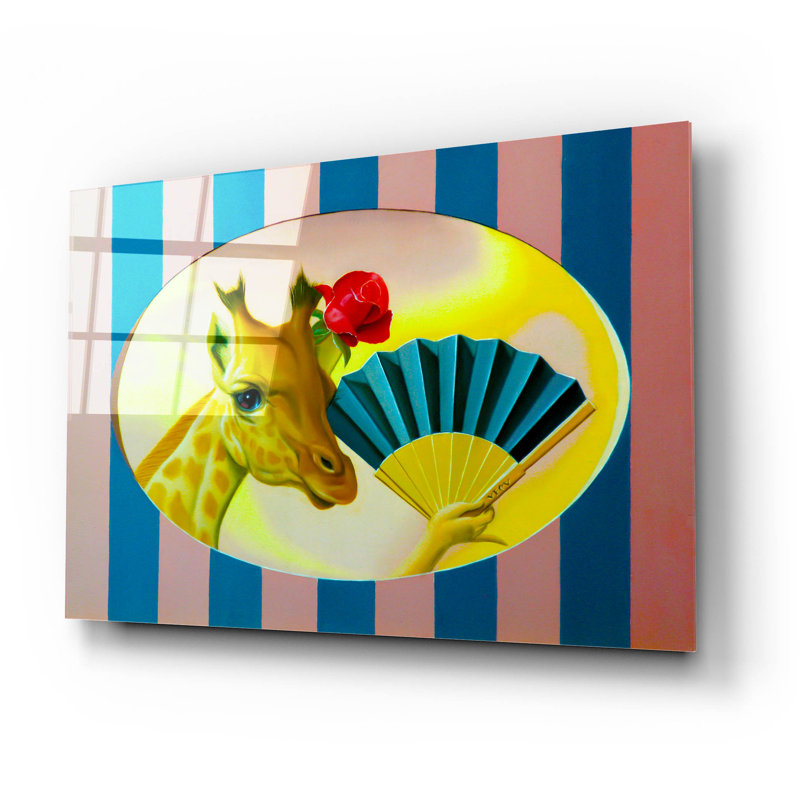 «The Giraffe» par Valery Vecu Quitard, art mural en verre acrylique, H 16 po x l 24 po x P 0,2 po