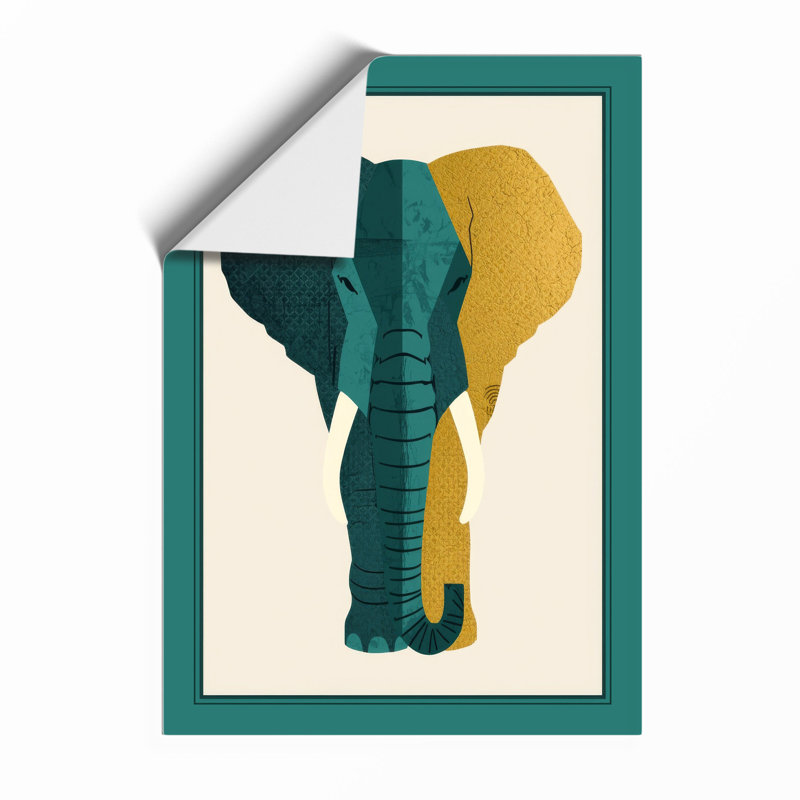 Geometric Elephant Art Deco - Framed Print, Unframed, A3 - 42.0 x 29.7 cm