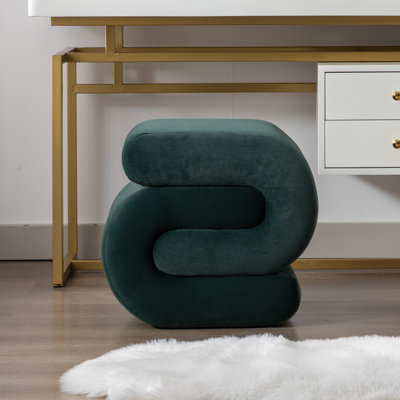 Jaszlyn S-shape Ottoman, Makeup Stool Footstool