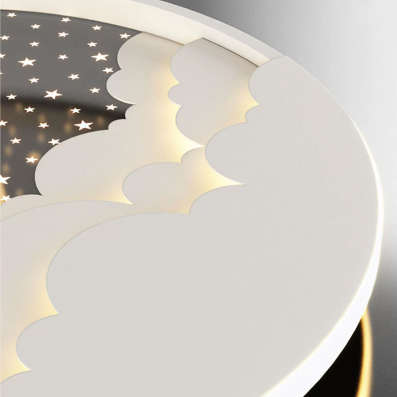 Flush-mounted LED Ceiling Light, 1 Bulb, 50 cm, White, 40cm H x 6.5cm W x 6.5cm D