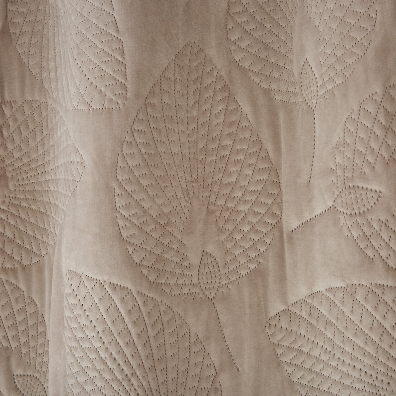 Catherine Lansfield Velvet Pinsonic Leaf Thermal Eyelet Curtains Two Panels, Width 117 x Drop 183 cm, Grey