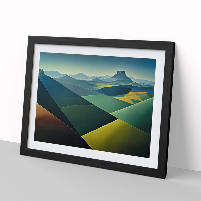 Abstract Meadow Landscape Vol.4 - Framed Print, Black, 46cm H x 64cm W x 2cm D