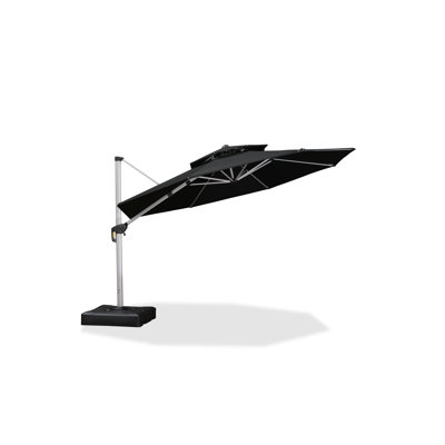 Parasol de patio double 12 po, noir