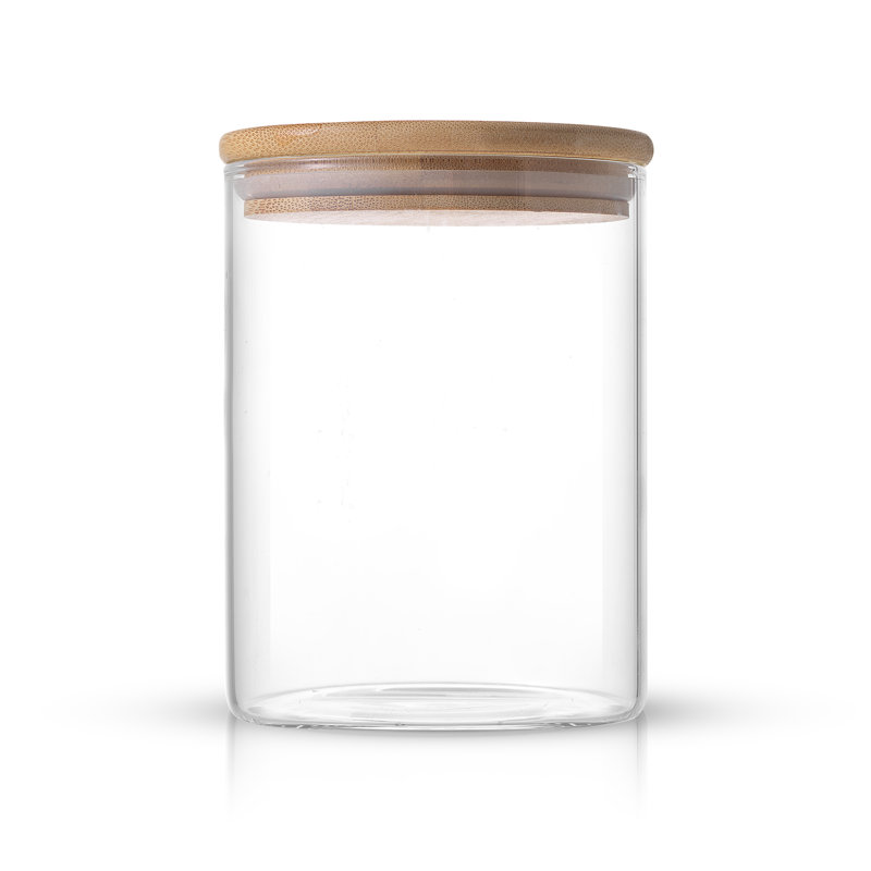 Set of 6 Glass Food Storage Jars with Bamboo Lids