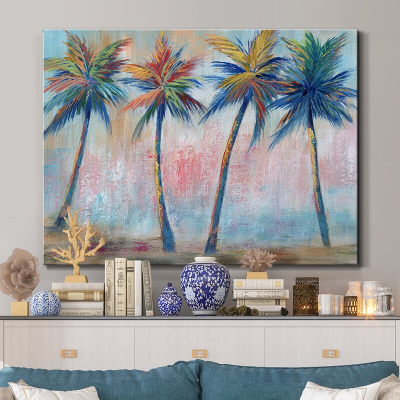Bay Isle Home Color Pop Palms On Canvas Print & Reviews | Wayfair