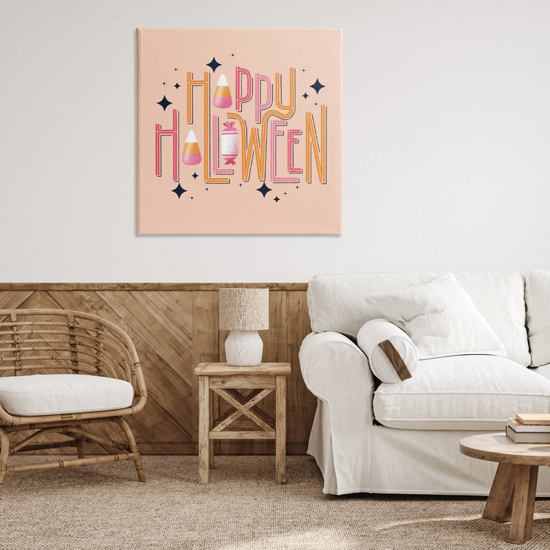 Joyeux Halloween avec toile de bonbon, design par Sarah Hickman, H 36 po x l 36 po