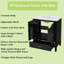 Ensemble de meuble-lavabo simple 30 po avec lavabo en céramique, meuble-lavabo avec 2 tablettes de rangement sur les portes, tablette réglable pour la salle de bain, vert foncé-1740067769
