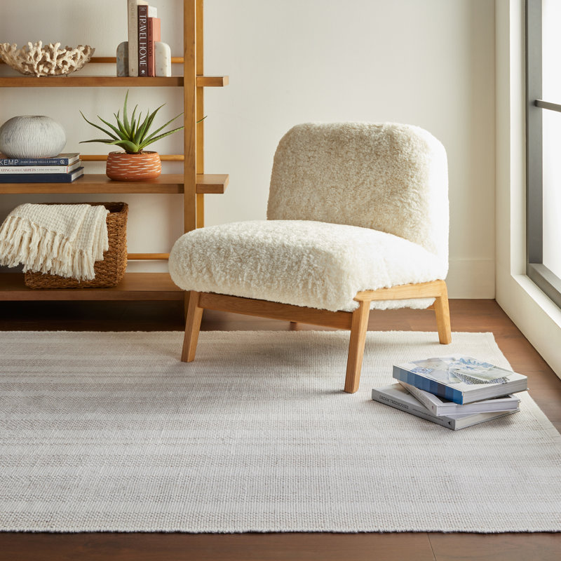 Nexel Striped Farmhouse Rug, Blue, Rectangle 2' x 3'