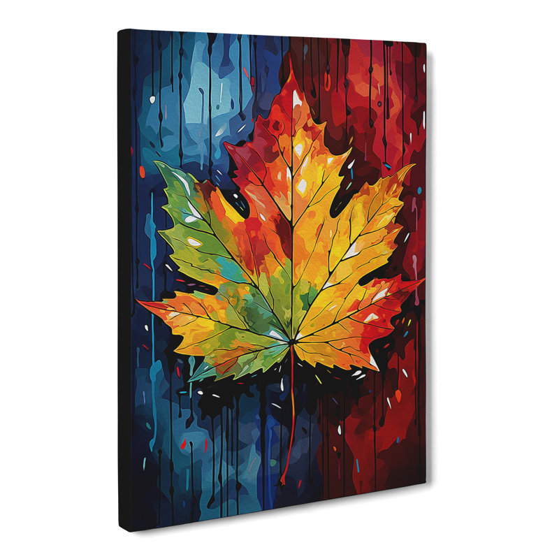Leaf Pop Art No.3 - Wrapped Canvas, 50cm H x 35cm W x 3cm D