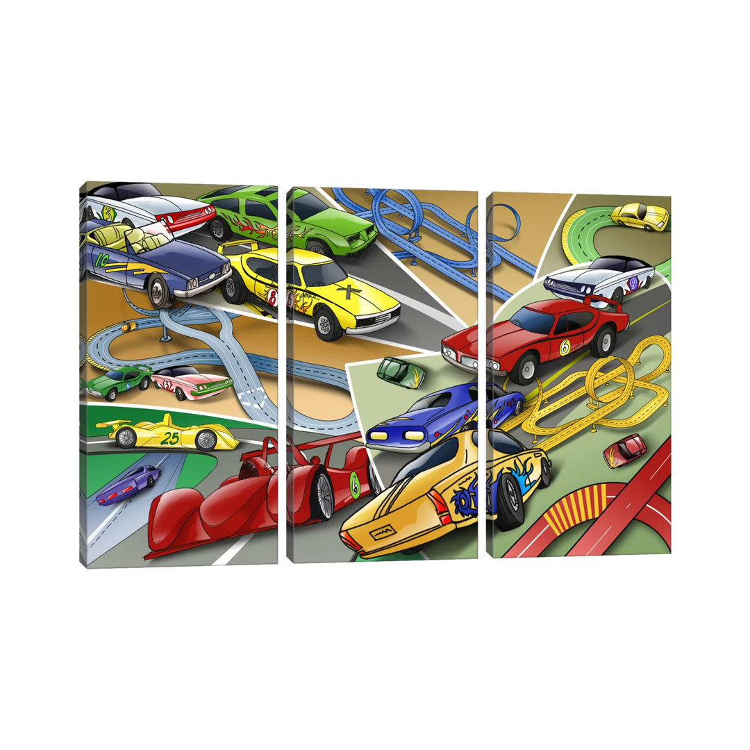 Leinwandbild Cartoon Racing Cars