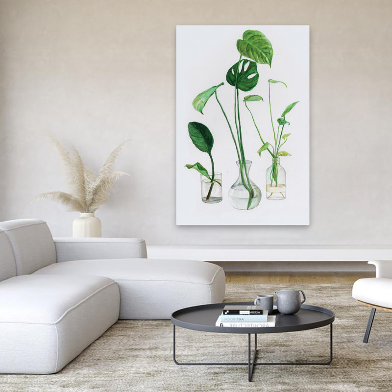 Fenêtre Jardin - Nature morte contemporaine plantes vertes, art, H 60 po x l 40 po