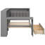 Lit plateforme en bois avec tablettes de rangement, tiroirs, station de charge, DEL, bureau et tête de lit tapissier-772845055-772845040