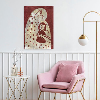 Mère et enfant, art mural abstrait portrait minimaliste
