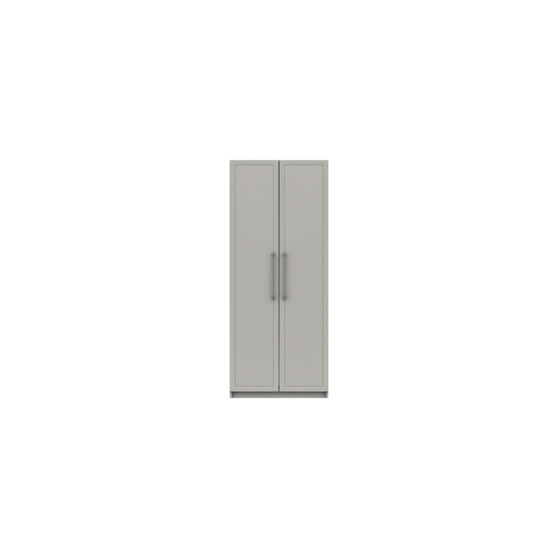 Allenna 2 Door Manufactured Wood Wardrobe, Light Grey Gloss