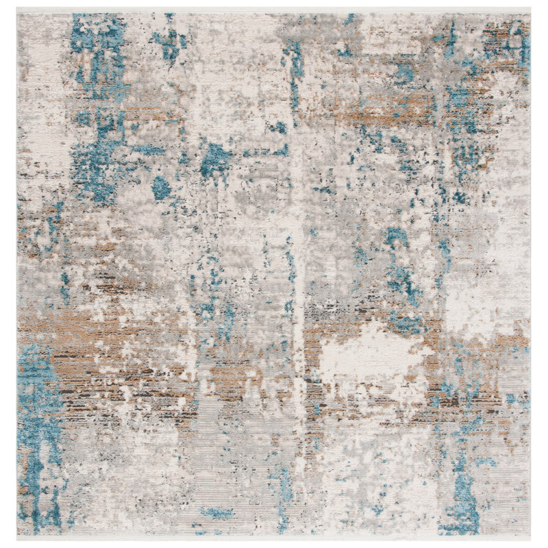 Brookneal Performance Abstract Rug, Square 7'