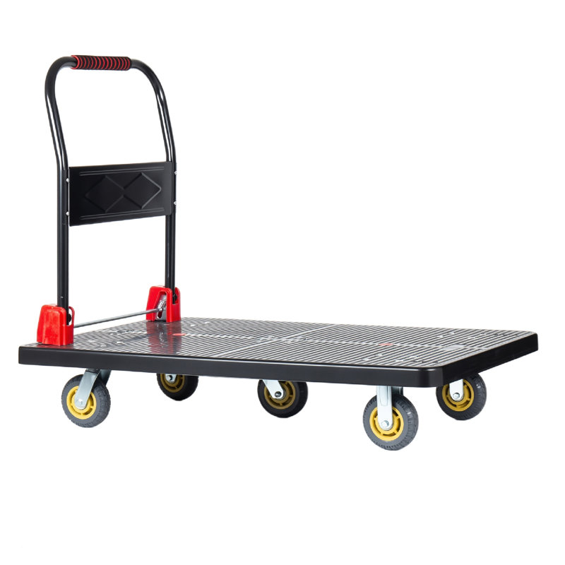 Chariot de camion pliable robuste avec 5 roues silencieuses - chariot en acier d'une capacité de 1500 lb pour le déplacement d'entrepôt et de maison