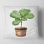 Carré, Ficus Lyre dans un pot de fleurs en argile - Coussin décoratif à imprimé traditionnel-60159113