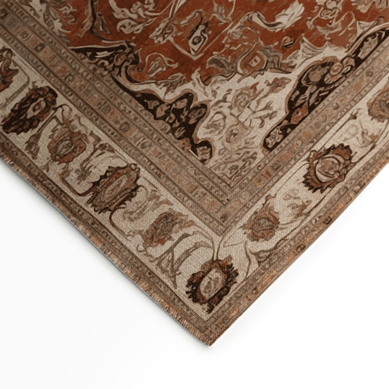 Persian Brown Indoor and Outdoor Area Rug, Rectangle 9' x 12'