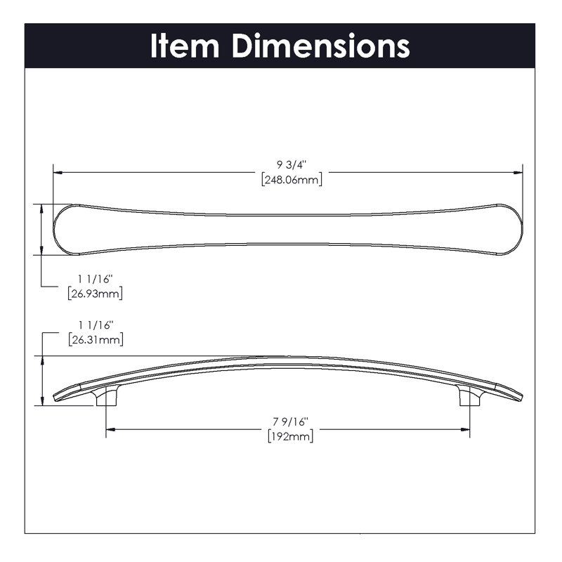 Vale Collection Pull, Brushed Golden Brass, 7 9/16" inch