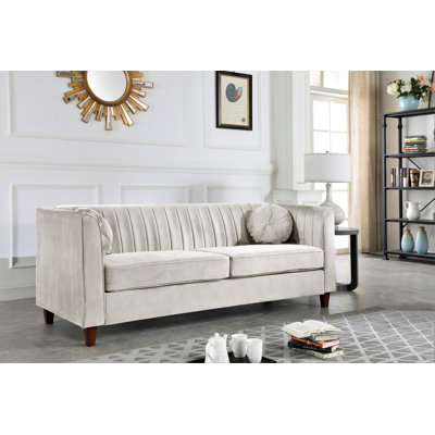 Arvilla 80.7" Velvet Rolled Arm Sofa