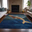 Tapis bleu intérieur / extérieur lavable à la machine Xhevrie-112024569