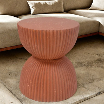 Tables de bout beiges MGO, table d'appoint moderne en forme de sablier pour la maison