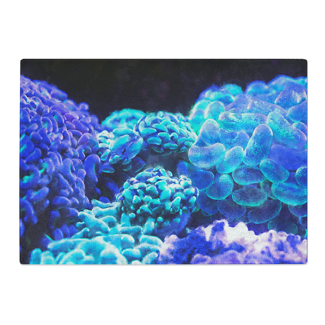 Tempered Glass Neon Coral Chopping Board