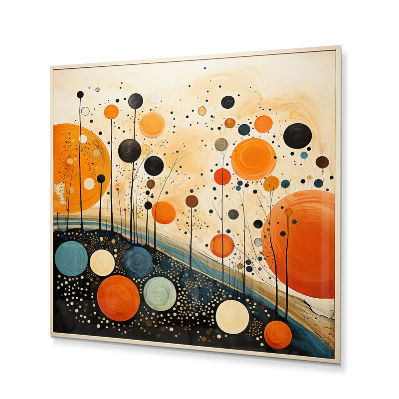 «Orange Mid Century Organic Harmony III», reproduction de métal Mid-Century orange, H 16 po x l 16 po x P 1 po